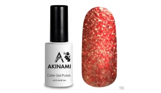 Akinami Color Gel Polish Red Sparkle - №118