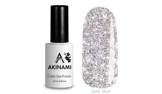 Akinami Color Gel Polish Solar Super Silver, светоотражающий гель-лак, 9 мл