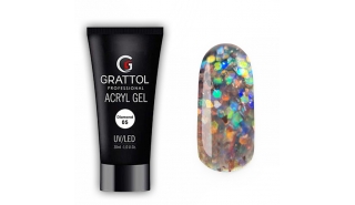Grattol Acryl Gel Diamond 05 - Акрил-гель c крупным глиттером, 30 ml