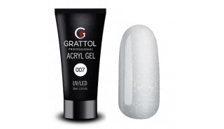 Grattol Acryl Gel Glitter 07 - Акрил-гель c глиттером для моделирования, 30 ml