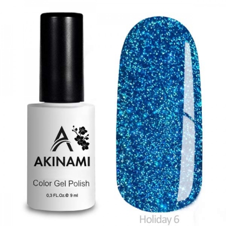 Akinami Color Gel Polish Holiday - 06, светоотражающий гель-лак, 9 мл