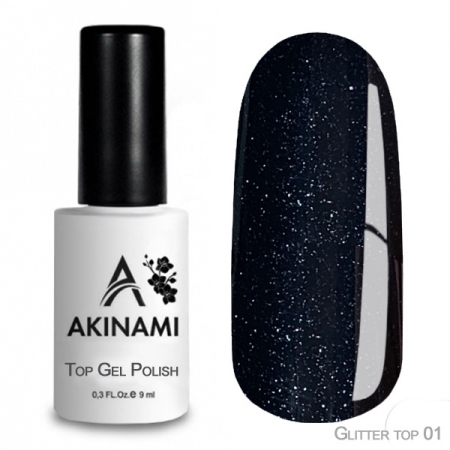 Akinami Glitter Top Gel 1 - ТОП с мерцанием , 9 ml