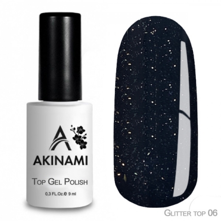 Akinami Glitter Top Gel 6 - ТОП с мерцанием , 9 ml