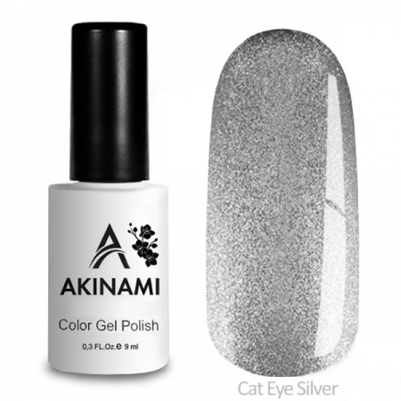 Akinami Cat Eye Silver - гель-лак с эффектом Кошачий Глаз, 9 ml