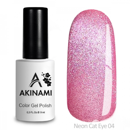 Akinami Color Gel Polish Cat Eye Neon 04 - гель-лак с эффектом Кошачий Глаз, 9 ml