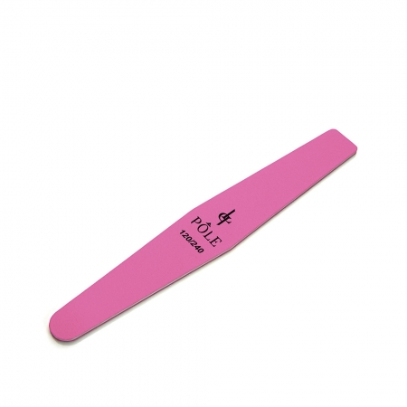 Пилка для ногтей POLE "Ромб" 120/240 премиум (розовая)