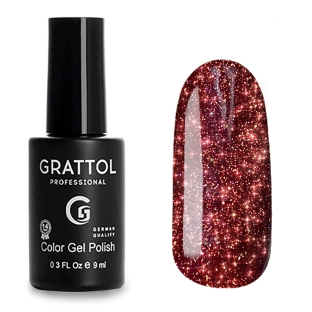 Grattol Color Gel Polish Bright - Star 03, светоотражающий гель-лак, 9 ml